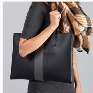 Vince Camuto Black Vegan Leather Tote